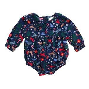 Hanna Andersson Christmas Flannel Bubble Romper